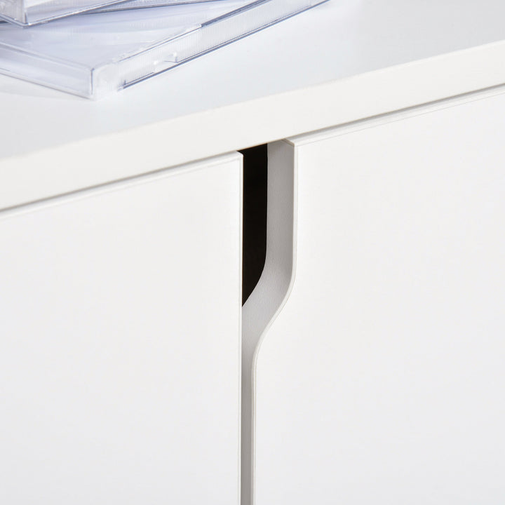Móvel de TV para Televisores de até 42” Móvel de Sala de Estar Moderno com Armário de Dupla Porta e 3 Compartimentos Abertos 120x30x41cm Branco