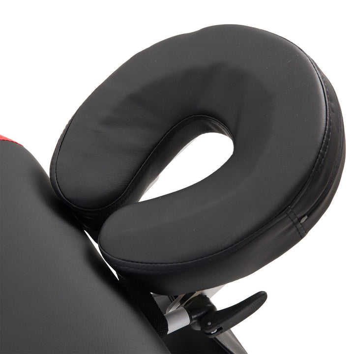 Marquesa de Massagem Alumínio Dobrável 185 x 60 cm Tatuagem Terapia Cama Preto Vermelho
