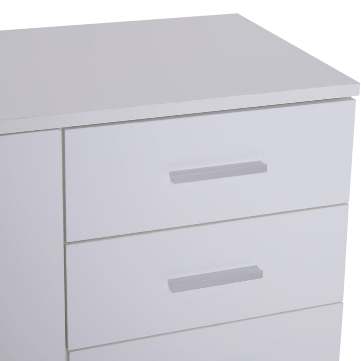 Armário Aparador amplo espaço de Armazenamento para sala de jantar com portas e gavetas 106x35x76cm Branco