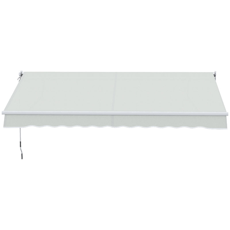 Toldo Manual Retrátil com Manivela 200x295 cm Toldo de Parede com Proteção Solar UV50+ e Estrutura de Alumínio para Jardim Varanda Exterior Creme