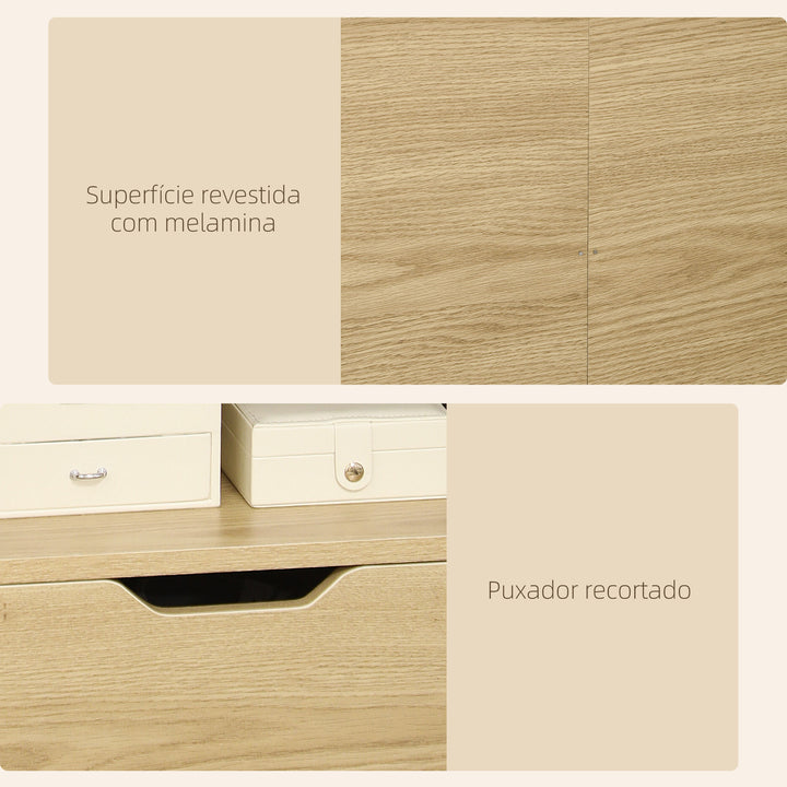 Mesa de Cabeceira de Madeira Mesa de Cabeceira Moderna com Gaveta e Prateleiras de Armazenamento Mesa Auxiliar para Sala de Estar Dormitório 45x35x73 cm Madeira