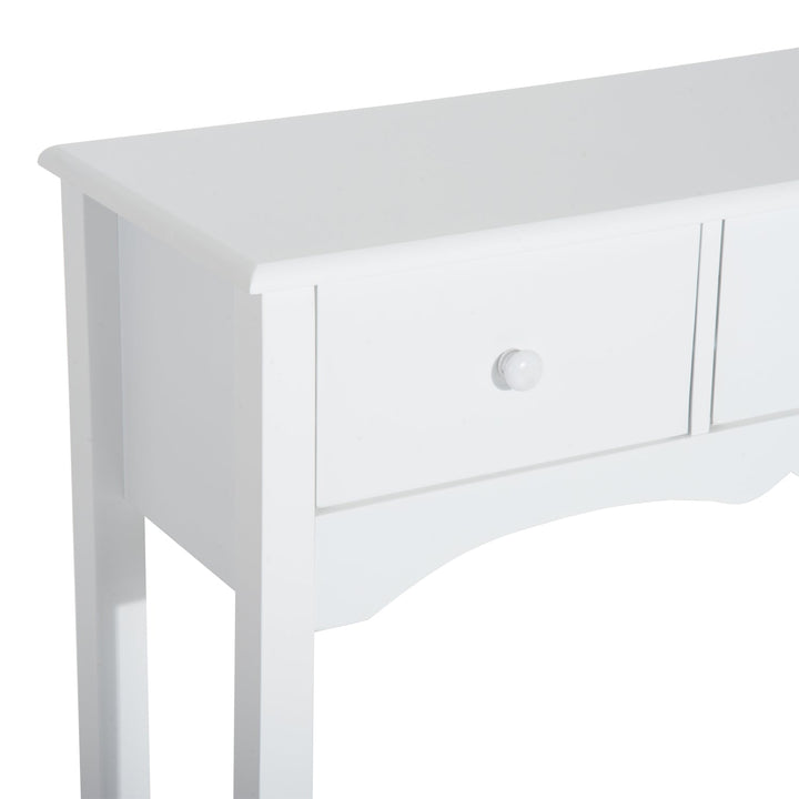 Mesa consola tipo aparador com 3 Gavetas em Cor Branco e Material Madeira 100x32x85cm