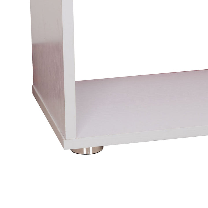 Estante Moderna em forma de S tipo Biblioteca de 6 Prateleiras- Madeira– Cor: Branco- 80 x 25 x 192 cm