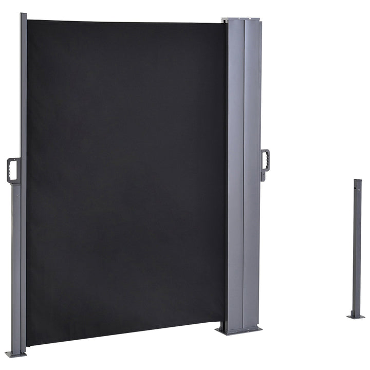 Toldo Lateral Retrátil 600x160cm Toldo de Privacidade Extensível com Ângulo Ajustável e Proteção UV+50 para Jardim Balção Terraço Cinza