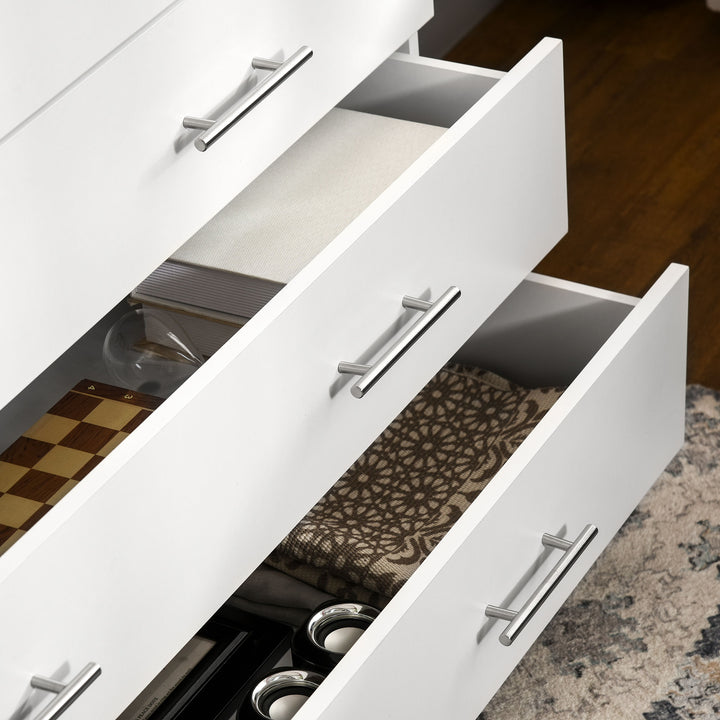 Cómoda com 4 Gavetas Cómoda de Dormitório com Pés de Estilo Moderno para Sala de Estar Entrada Corredor 112x38,2x81cm Branco