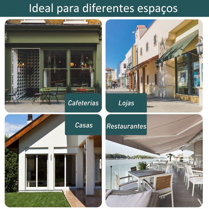 Toldo Ajustável para Portas ou Janelas Pernas Telescópicas 200x150cm Verde