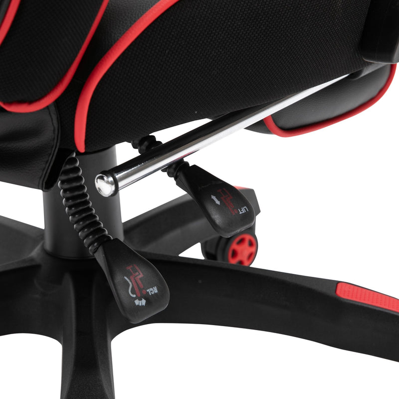 Cadeira de escritorio gaming ergonômica Altura Ajustável reclinável com apoio para pés Vermelho e Preto