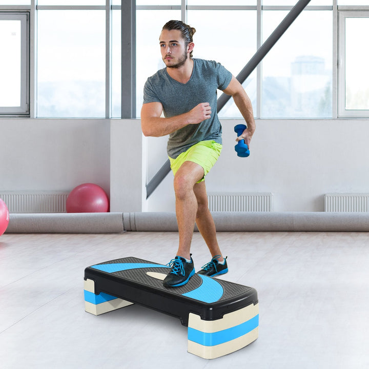 Step de Aeróbica e Fitness tipo Tábua Plataforma Stepper para Desporto e Ginásio com Altura Regulável a 3 Níveis Peso 150kg 80x31 cm