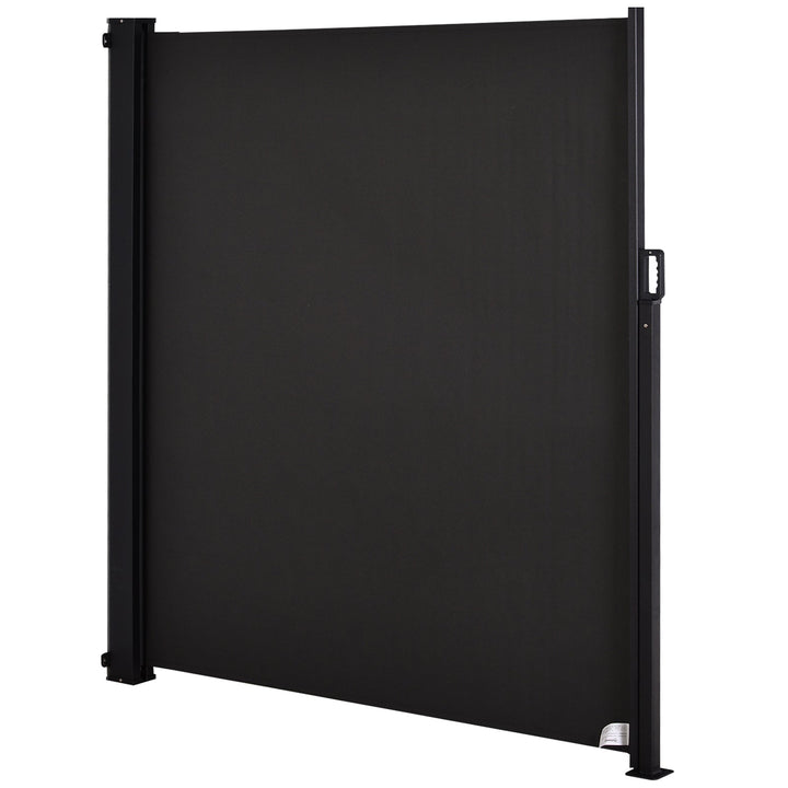 Toldo Lateral Retrátil para Terraço de Jardim ou Pátio Poliéster 350x180cm Cinza Escuro
