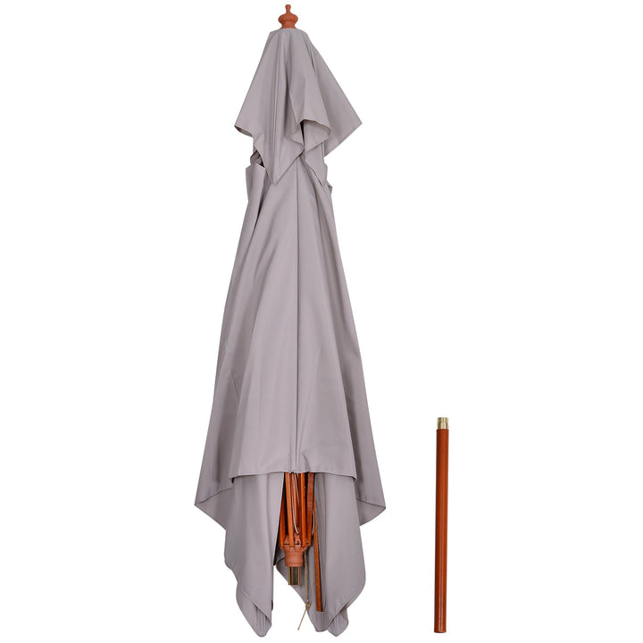 Grande Guarda-sol de jardim com design de dois níveis poliéster 300x300x297 cm - Cinza Claro