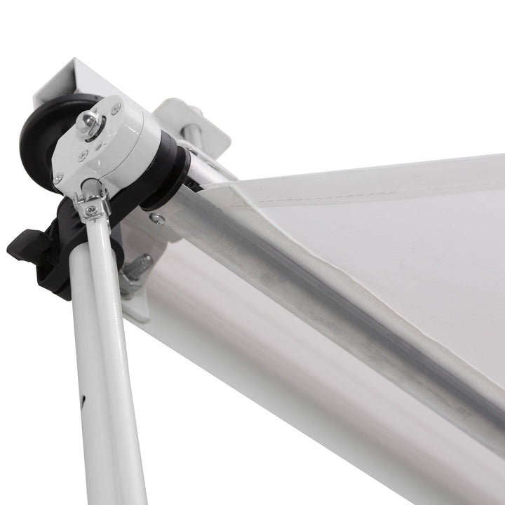 Toldo Manual Retrátil para Exterior 300x150x170-280cm Toldo Enrolável Altura Ajustável com Manivela Proteção Solar para Terraço Balcão Jardim Branco