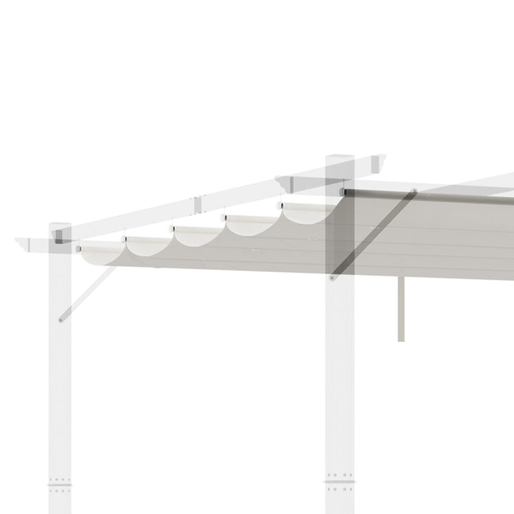 Cobertura para Pérgola 2,5x2,55cm Teto de Substituição Retrátil para Pérgola com 10 Orifícios de Drenagem Creme