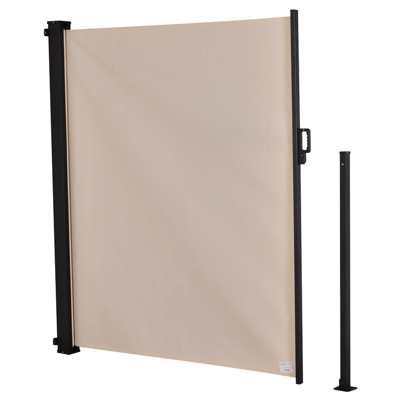 Toldo Lateral Retrátil para Terraço de Jardim ou Pátio Poliéster 350x180cm Marfim