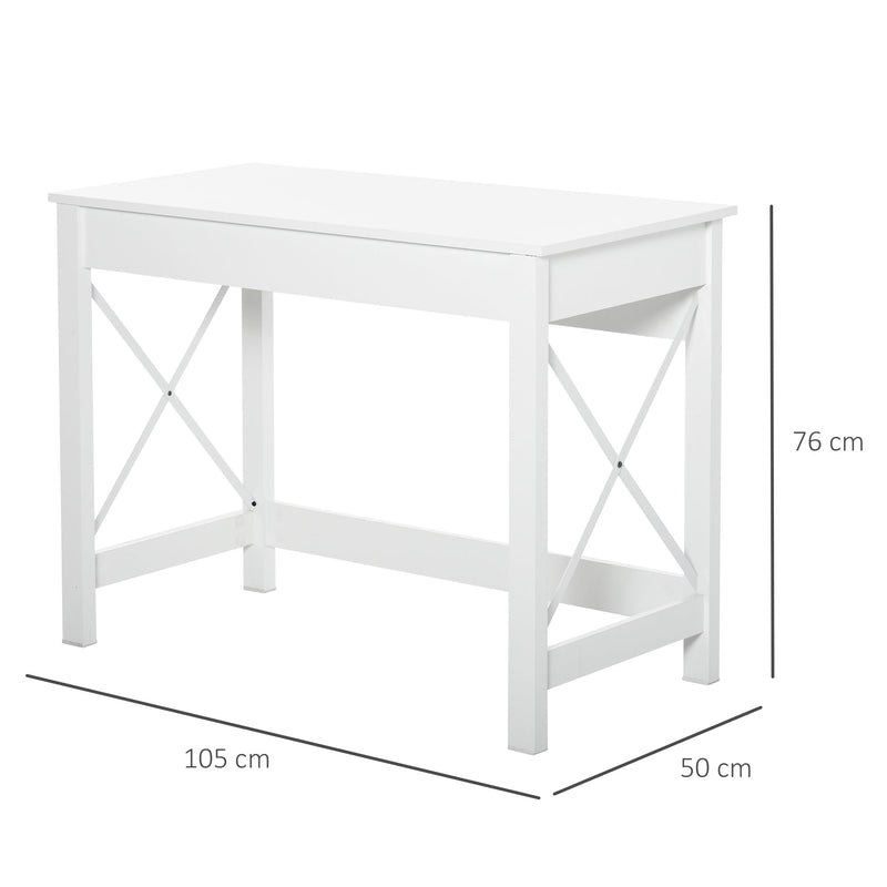 Mesa de escritório multifuncional moderna e minimalista 105x50x76 cm Branco