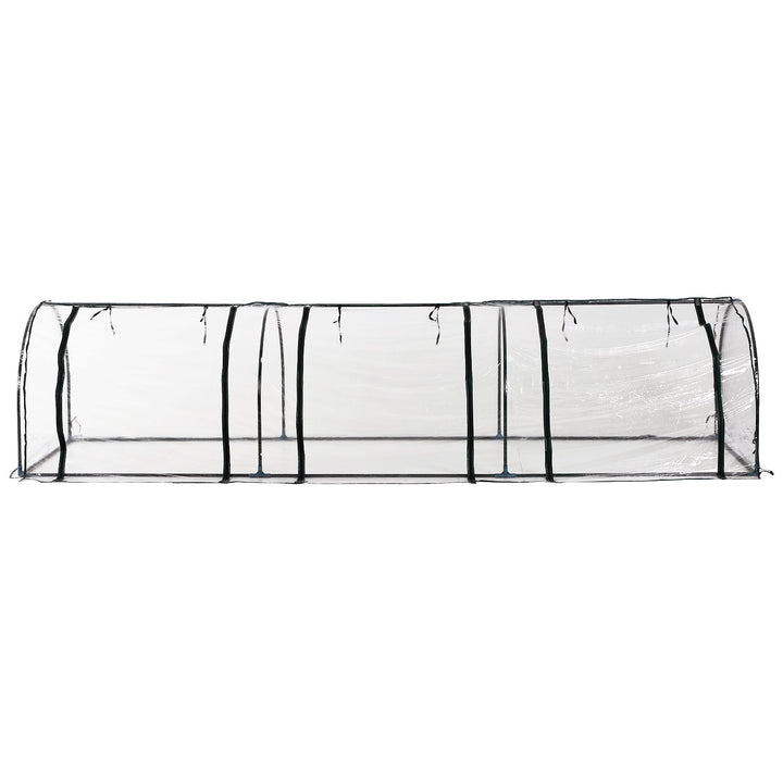 Estufa para Jardim, Terraço Cultivo de Plantas Estufa de Jardim Caseiro, tipo Túnel, Moldura de Aço e PVC 350x100x80 cm