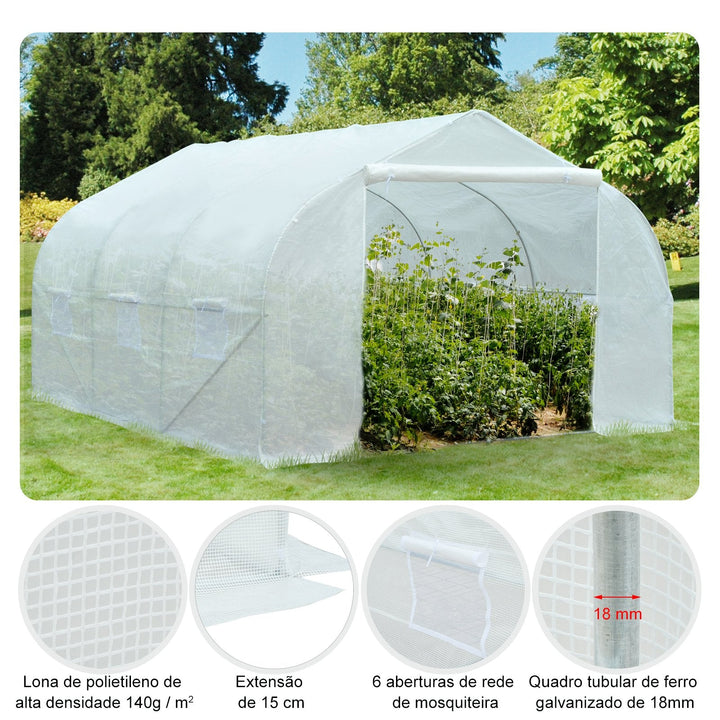 Estufa Plástico no jardim para plantas Branco 350x300x200cm