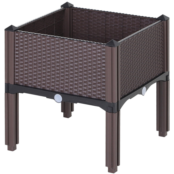 Conjunto 2 plantadores quadrados com furos de drenagem de água 40x40x26 / 44cm