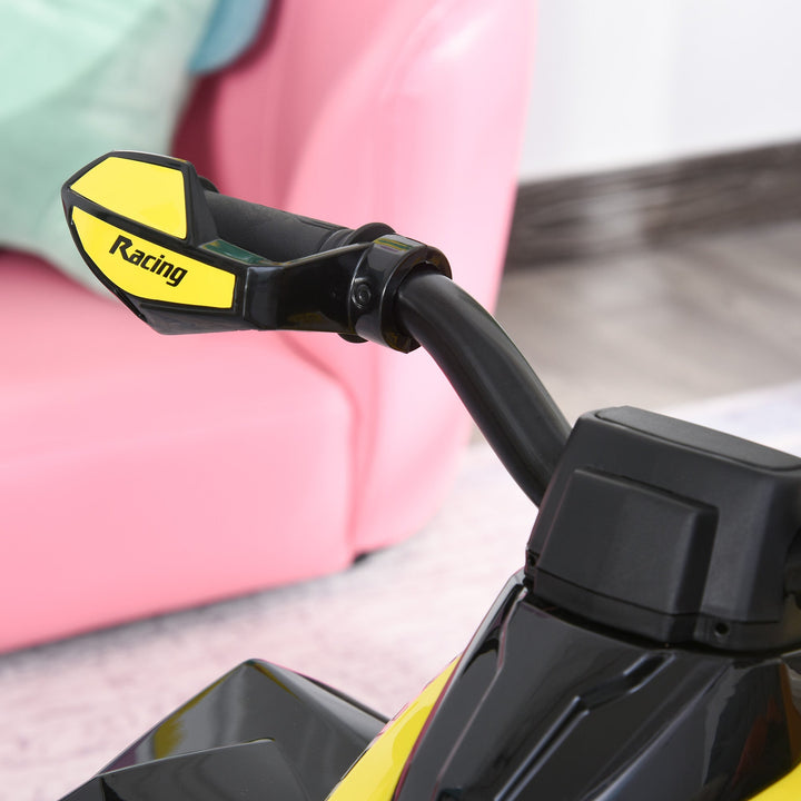 Quadriciclo para crianças acima de 18 meses com função de luz e música Suporta até 20 kg 67,5x38x44 cm Amarelo