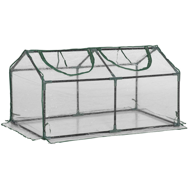 Estufa 119x60x60cm Estufa de Jardim com 2 Janelas Enroláveis para Cultivo de Plantas Verduras Flores Transparente