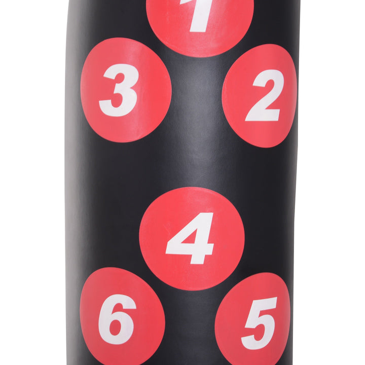 Saco de Boxe de Pé 165cm Sacos de Chão com Suporte para Preencher de Água ou Areia para Adultos e Crianças Preto
