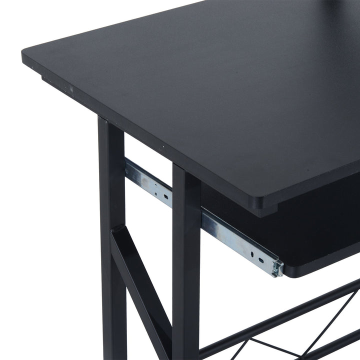 Secretária para Computador Preto Madeira MDF, Ferro 90x50x95 cm