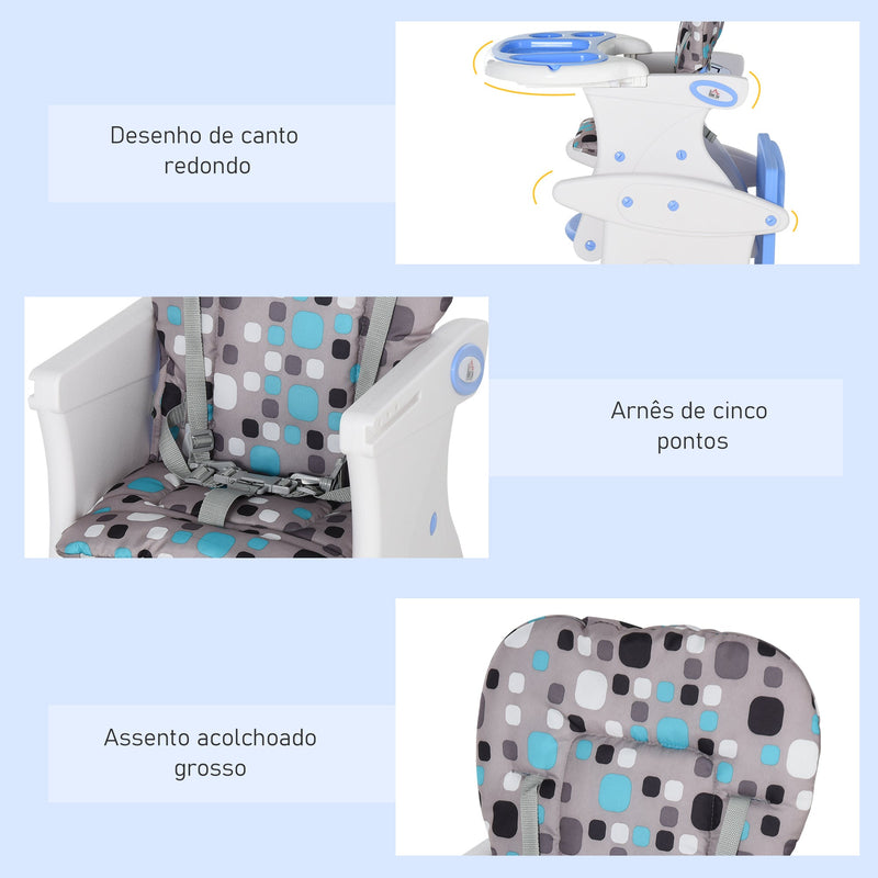 Cadeira para bebês acima de 6 meses 3 posições ajustáveis Acolchoado azul