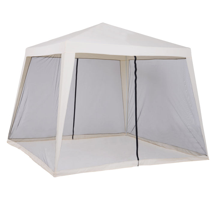 Tenda 3x3x2,35 m com Painéis Laterais e Mosquitero Aço Exterior Poliéster Cor Bege