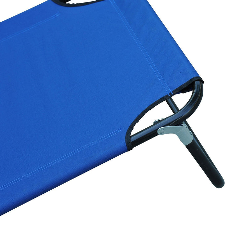 Espreguiçadeira reclinável e dobrável com almofada de leitura ou massagem - Cor Azul - Aço - 190x56x28 cm