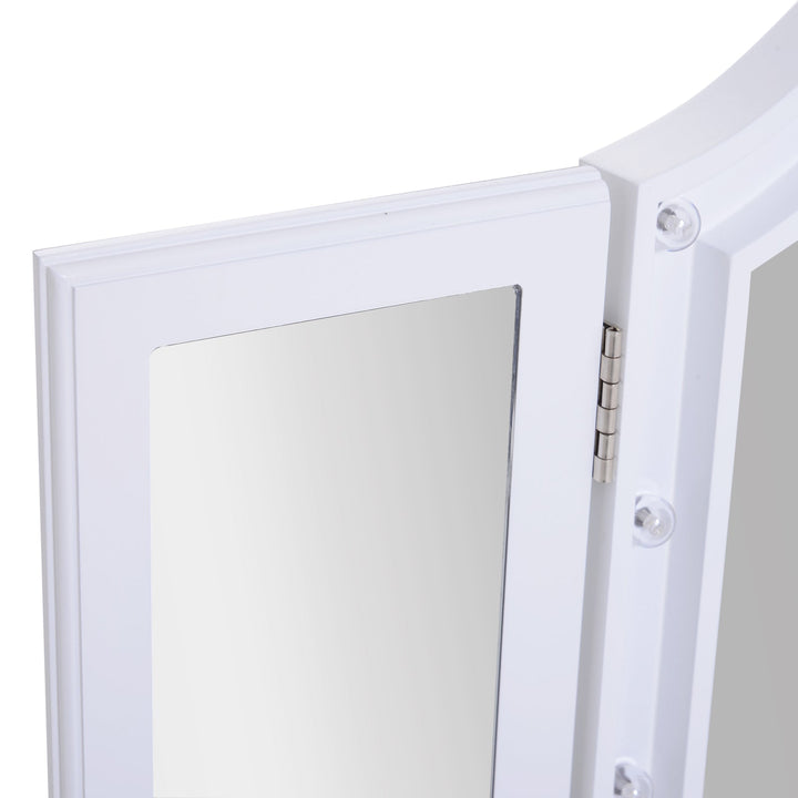 Espelho de Maquilhagem com Luz LED Dobrável Espelho Triplo de Mesa Presente Original para Mulher, 73x53,5x4,5cm