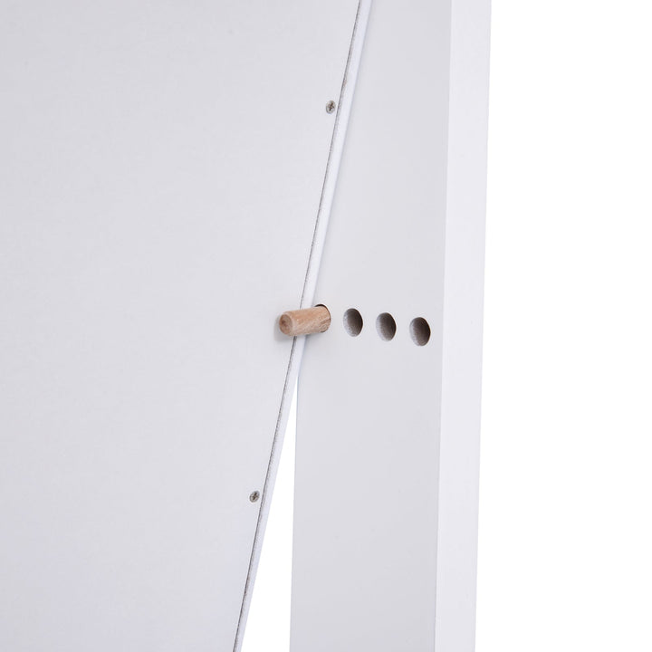 Armário para Joias Luzes LED de luz Reclinável Madeira 30x36x146cm cor Branco