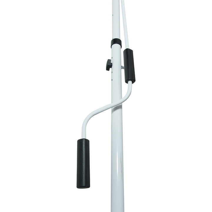Toldo Manual Retrátil 2x1,5m Toldo Portátil Dobrável de Alumínio com Manivela Altura Ajustável para Jardim Terraço Exterior Branco