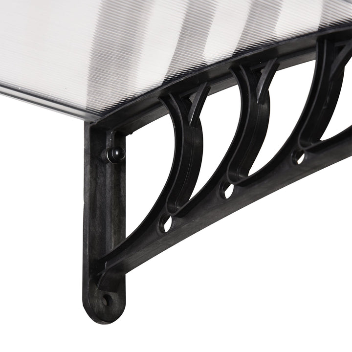 Marquise para janelas e portas Toldo em policarbonato 5 mm Transparente Proteção contra sol e chuva 150x90x25 cm