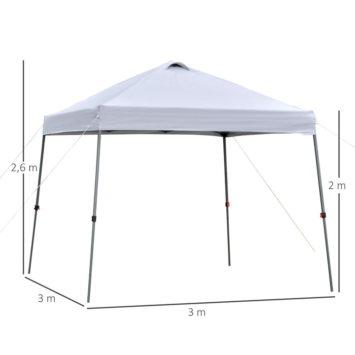 Tenda de jardim portátil dobrável de 3x3m com bolsa de transporte rodas de aço para festas ao ar livre.