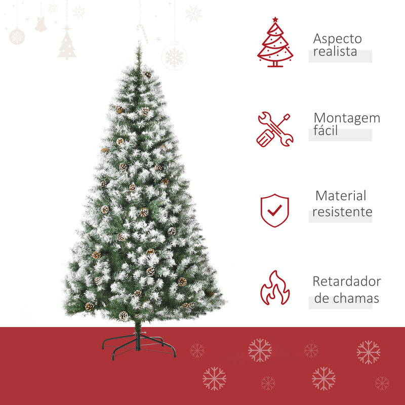 Árvore de Natal 180cm com Neve Artificial com 394 Ramos | O Meu Jardim