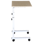 Mesa de computador para Hogar escritorio Altura Ajustável Mesa Compacta com Rodas 60x40x68-78cm Cor Branco