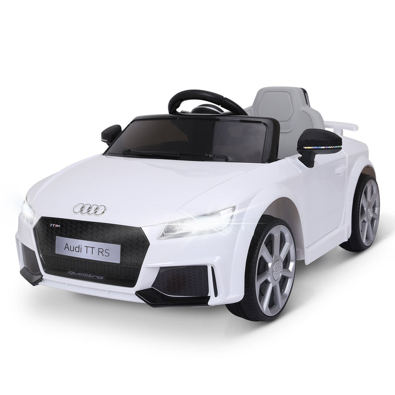 Carro elétrico infantil Audi TT RS acima de 3 anos com controle remoto com música e luzes Bateria 6V 30 kg 103x63x44cm