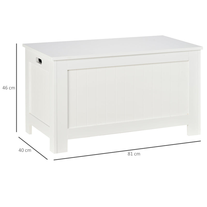 Armário de madeira para armazenamento de roupas brinquedos banco de armazenamento para sala de estar e banheiro carga de 20 kg branco 81 x 40 x 46 cm