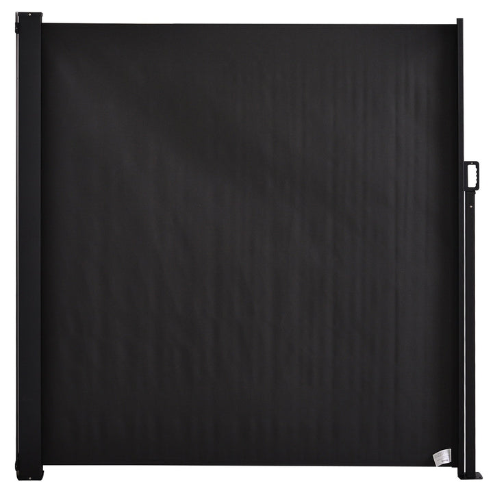 Toldo Lateral Retrátil para Terraço de Jardim ou Pátio Poliéster 350x180cm Cinza Escuro