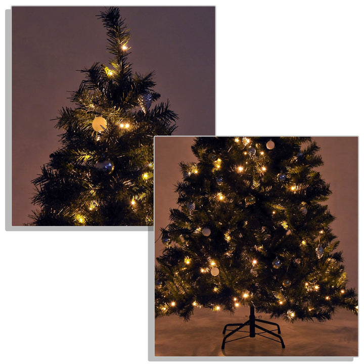 Árvore de Natal Artificial Árvore 180 cm com Suporte 745 ramas 200 Luzes LED