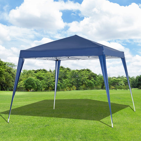 Tenda dobrável 3x3m Gazebo de jardim Pop Up Desenho de aço e capa de tecido Oxford azul