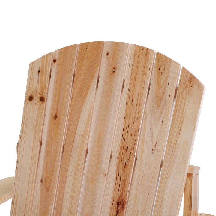Cadeira Adirondack de Madeira Cadeira de Jardim com Apoio para os Braços Encosto Alto para Terraço Balcão Exterior 72,5x97x96cm Natural