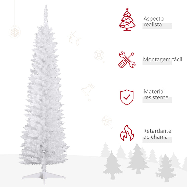 Árvore de Natal Artificial 180cm Ignífugo com 390 Ramos de PVC e Suporte de Metal Decoração de Natal para Interiores Fácil de Montar Verde