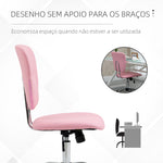 Cadeira de Escritório Cadeira de Escritório Giratória de Couro PU com Altura Ajustável e Função Basculante para Estúdio Dormitório Carga Máxima 120 kg 50x54x87,5-96,5 cm Rosa