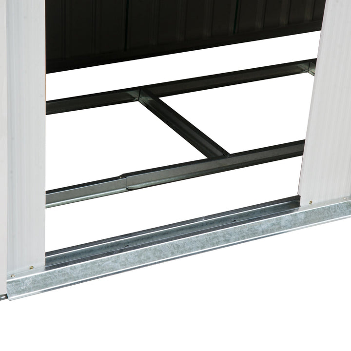 Barracão de jardim tipo galpão de metal para armazenamento de ferramentas 277x130x173cm Aço verde