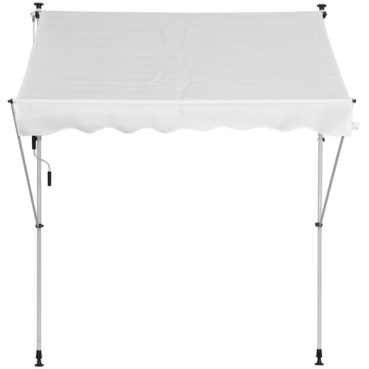 Toldo Manual Retrátil 2x1,5m Toldo Portátil Dobrável de Alumínio com Manivela Altura Ajustável para Jardim Terraço Exterior Branco