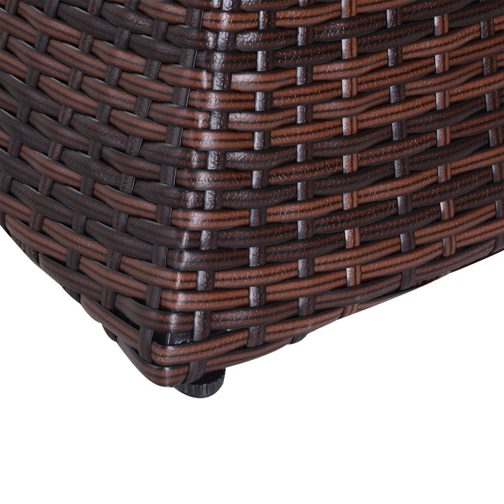 Mesa de Centro Vime com Buraco para Guarda-sol Mesita de Café Chá Mesa Auxiliar para Exterior Varanda Pátio 54x54x55cm