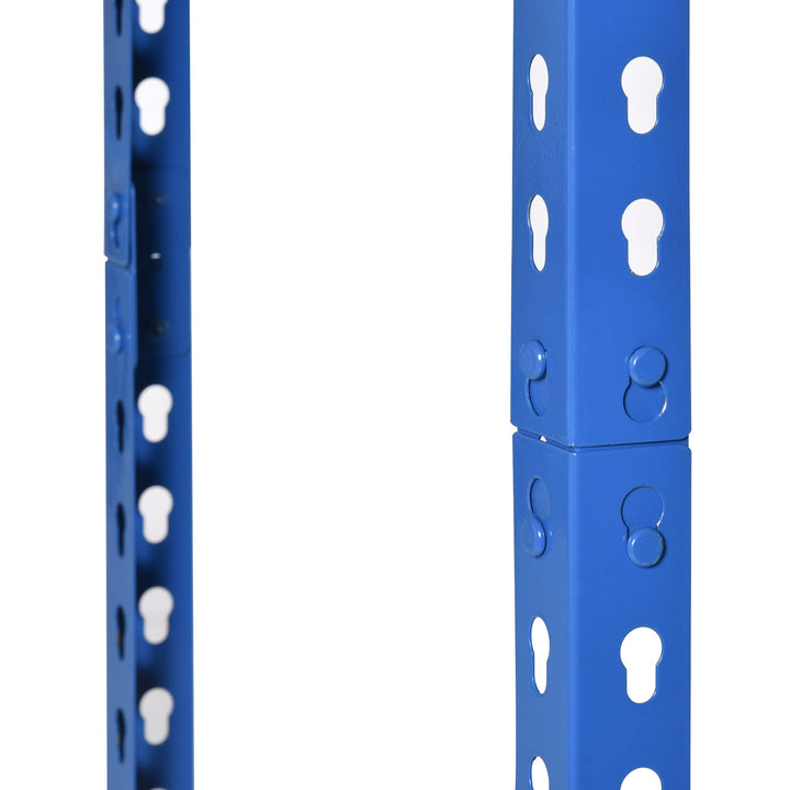 Estante Metálica de Armazenamento 80x40x182cm com 5 Prateleiras Altura Ajustável Carga Máxima por Prateleira 300kg para Armazenamento Garagem Oficina Azul e Laranja