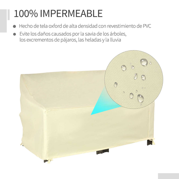 Capa Protetora para Baloiço 2 Lugares Capa Protetora de Móveis Impermeável Exterior Jardim Proteção contra Chuva e Sol 140x84x56/94cm Creme