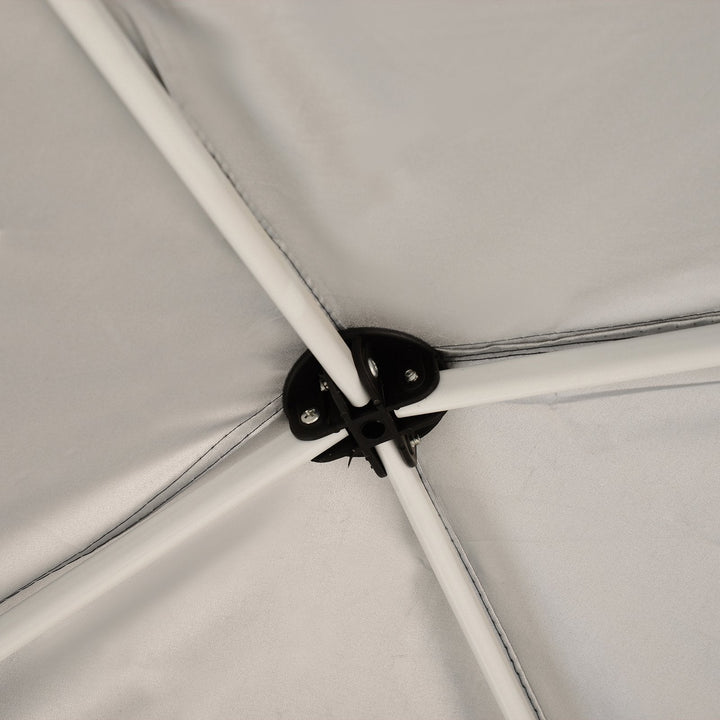 Tenda dobrável 3x3m Gazebo de jardim Pop Up Desenho de aço e capa de tecido Oxford cinza