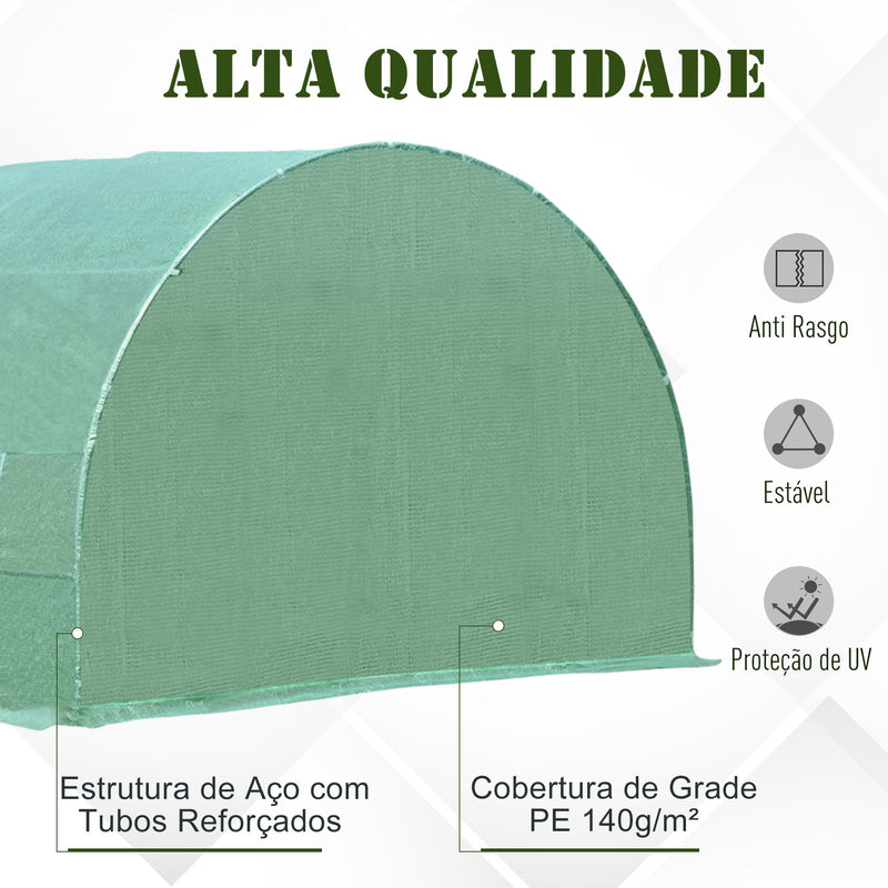 Outsunny Estufa de Jardim para Planta - Cor: Verde - Aço e Polietileno - 6 x 3 x 2 m